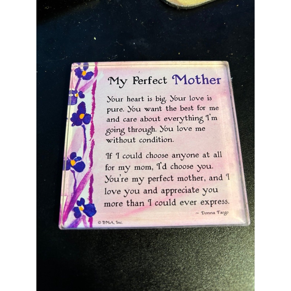 3" Mom Locker Fridge Magnet Acrylic Joy Poem My Perfect Mother